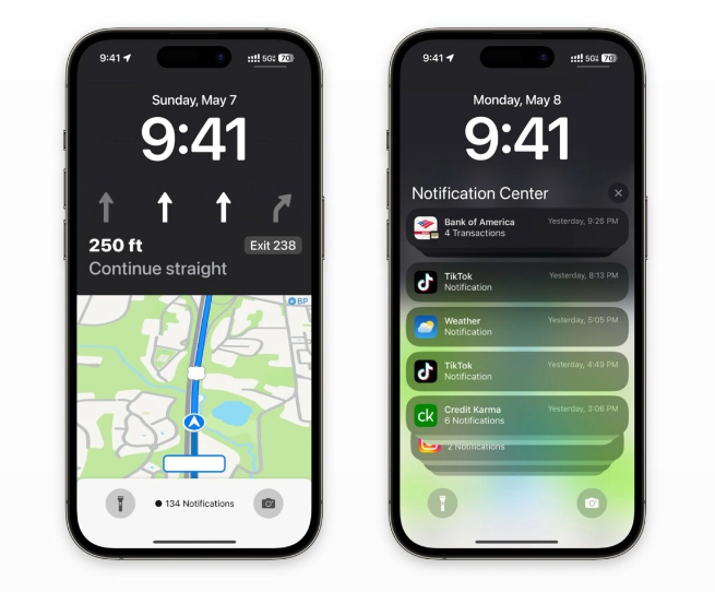 贵阳苹果维修服务分享iOS17锁屏地图导航半屏显示长什么样 